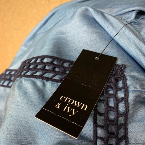 NWT CROWN & IVY blue tunic dress - Picture 5 of 5